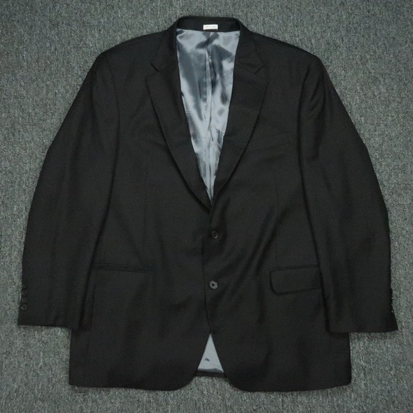 Peter Millar Blazer Men 48T Black Wool Formal Double Vented Sport Coat Jacket *